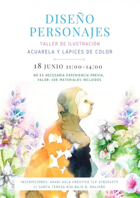 Taller ilustración. Acuarela y lápices de color.