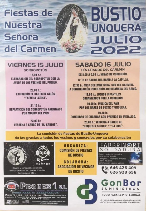 Fiestas de Nuestra Señora del Carmen 2022 – Bustio – Unquera