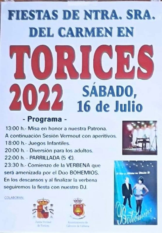 Fiestas de Nuestra Señora del Carmen 2022 – Torices
