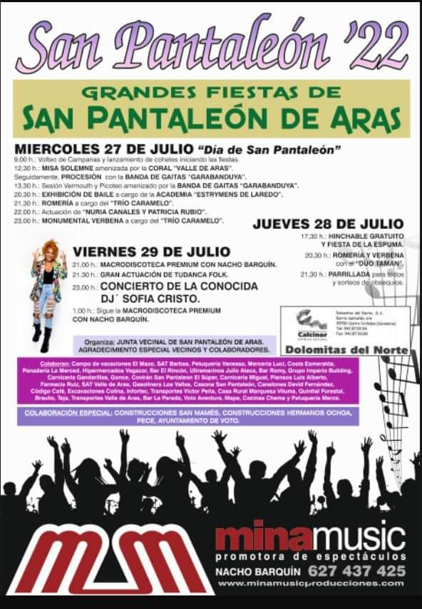Fiestas de San Pantaleón 2022 – San Pantaleón de Aras