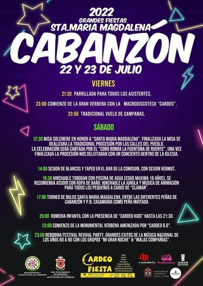 Grandes Fiestas Santa María de la Magadalena 2022 – Cabanzón