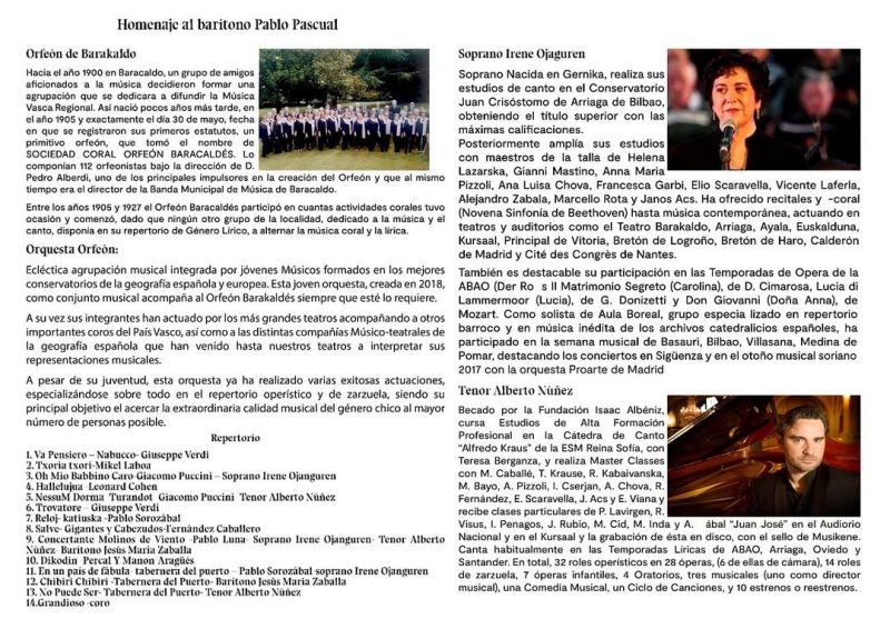 Homenaje al Barítono Pablo Pascual