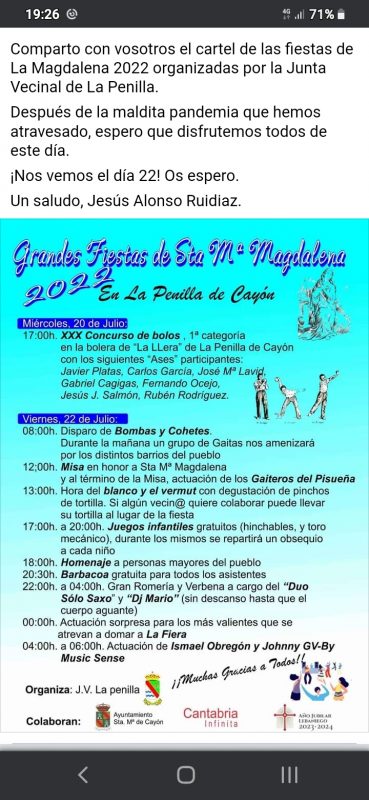 Fiestas la penilla de Cayón