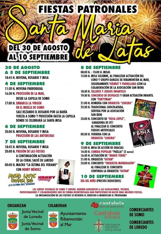 Fiestas Patronales Santa Maria de Latas 2022
