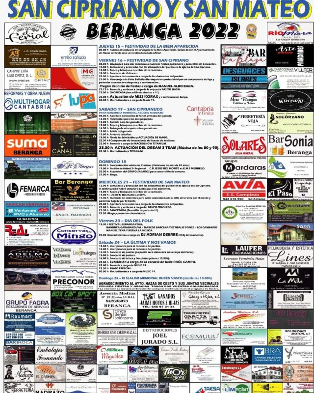 Fiestas San Cipriano y San Mateo Beranga 2022