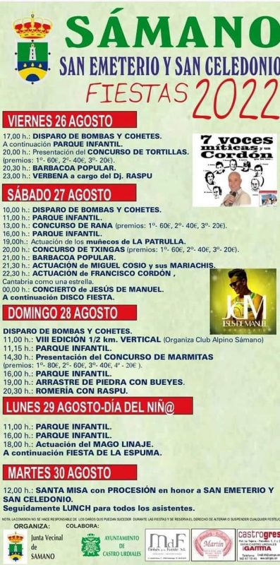 Fiestas de San Emeterio y San Celedonio 2022 – Sámano