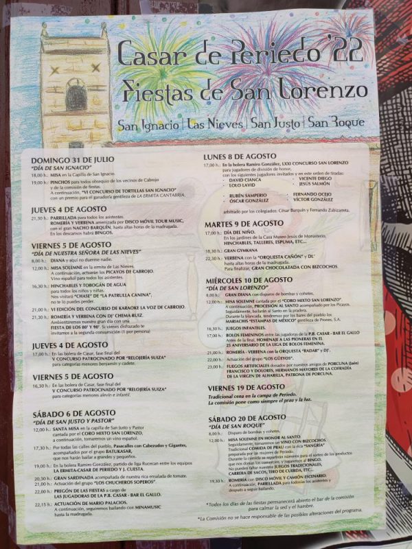 Fiestas de San Lorenzo 2022 – Casar de Periedo