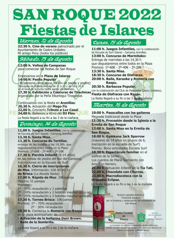 Fiestas de San Roque 2022 – Fiestas de Islares