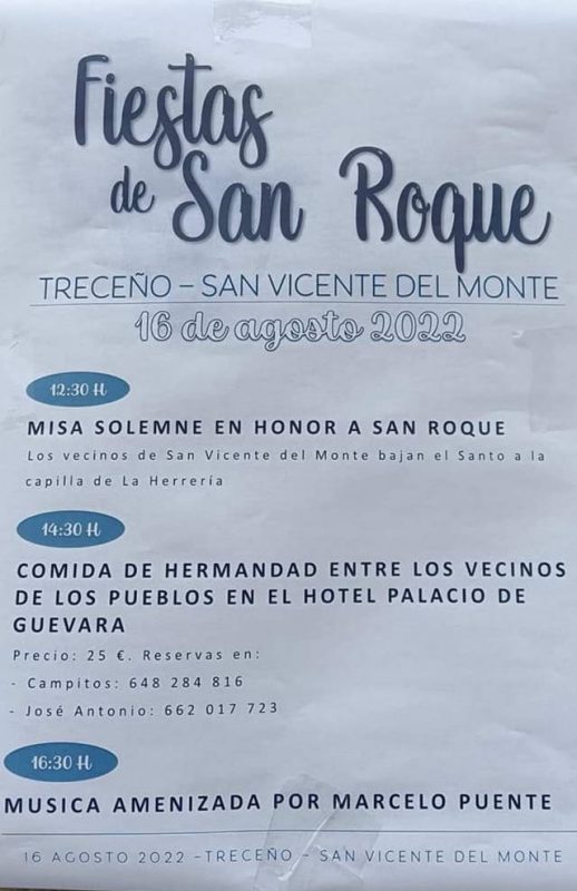 Fiestas de San Roque 2022 – Treceño – San Vicente del Monte