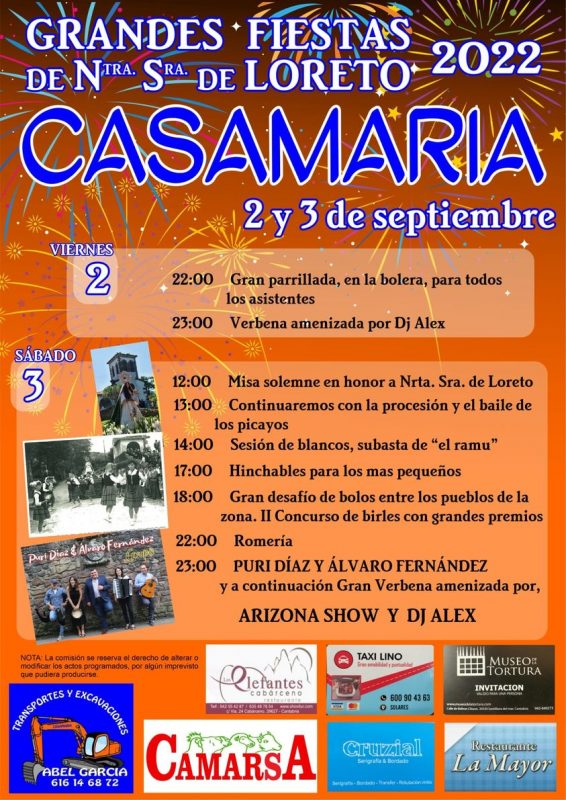 Grandes Fiestas de Nuestra Señora de Loreto 2022 – Casamaria