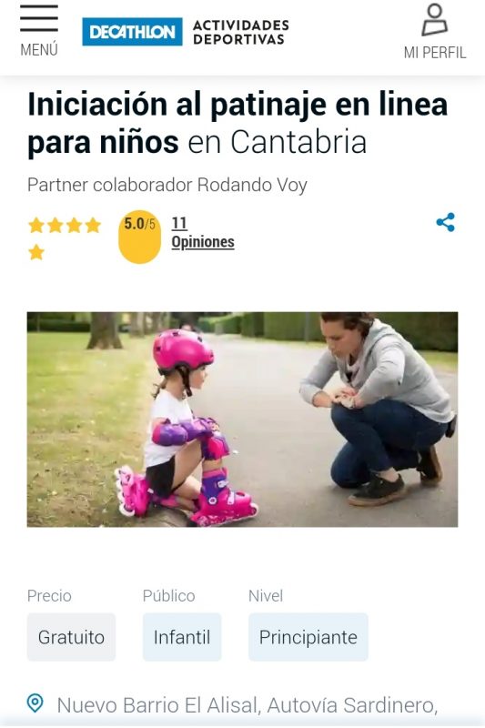 Clase gratis patinaje en línea