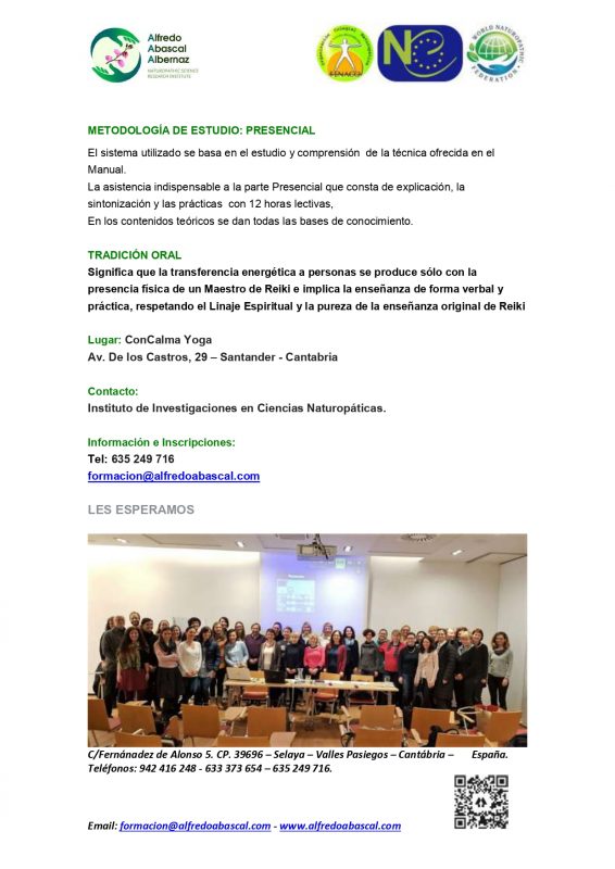 Seminario de Reiki de Primer Nivel en Santander
