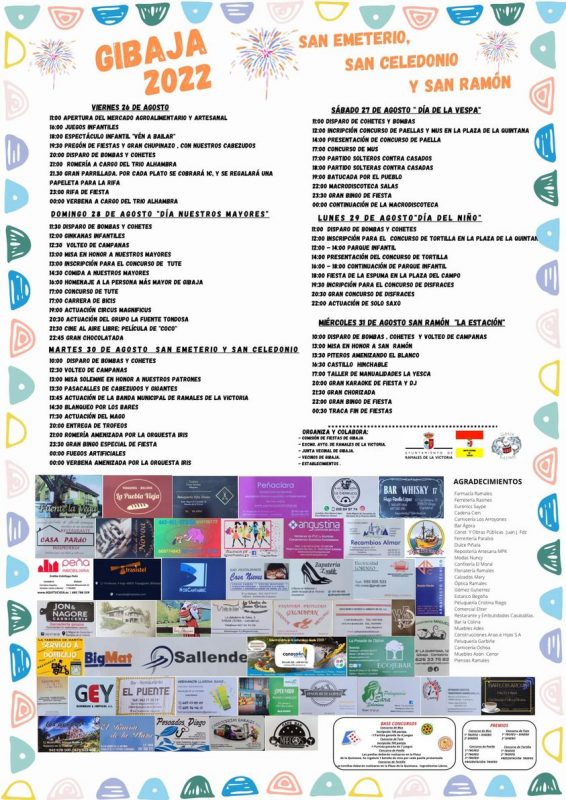 Fiestas San Emeterio – San Celedonio – San Ramón – 2022 – Gibaja