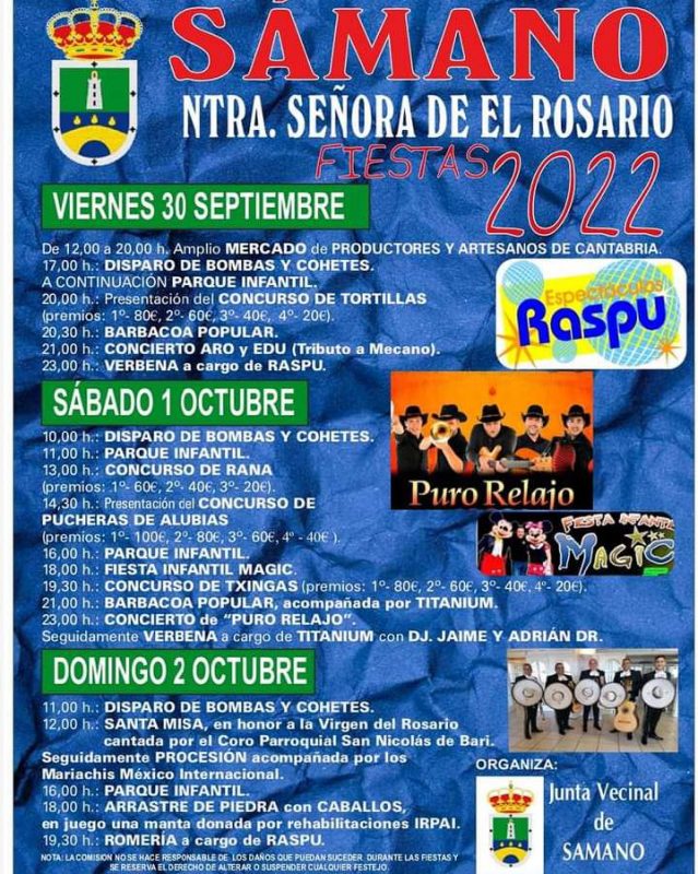 Fiestas Nuestra Señora de el Rosario 2022 – Sámano