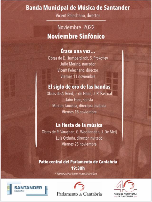 Conciertos Banda Municipal de Música – Noviembre 2022