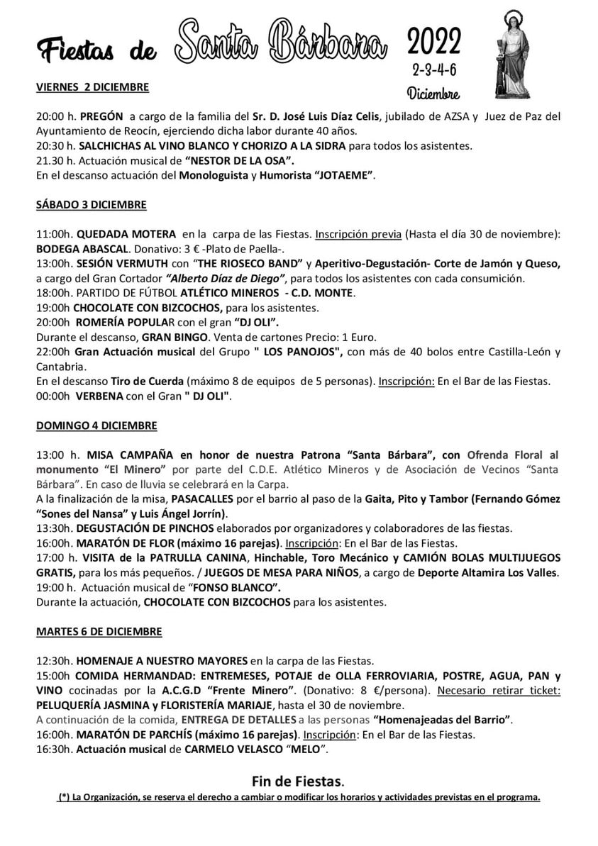 Fiestas de Santa Bárbara 2022 – Puente San Miguel