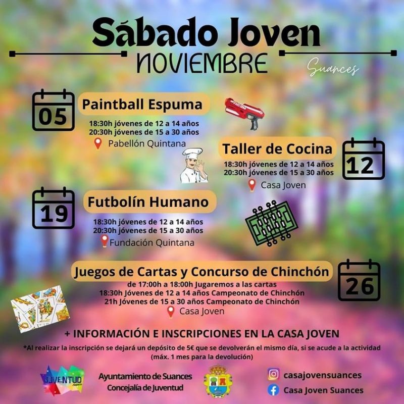 Programación Sábado Joven Suances Noviembre