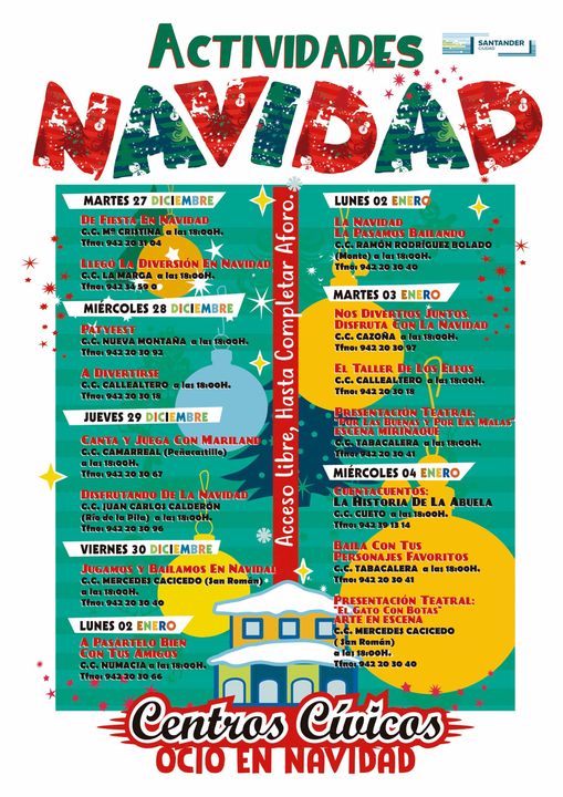 Actividades Navidad 2022 – Centros Cívicos Santander