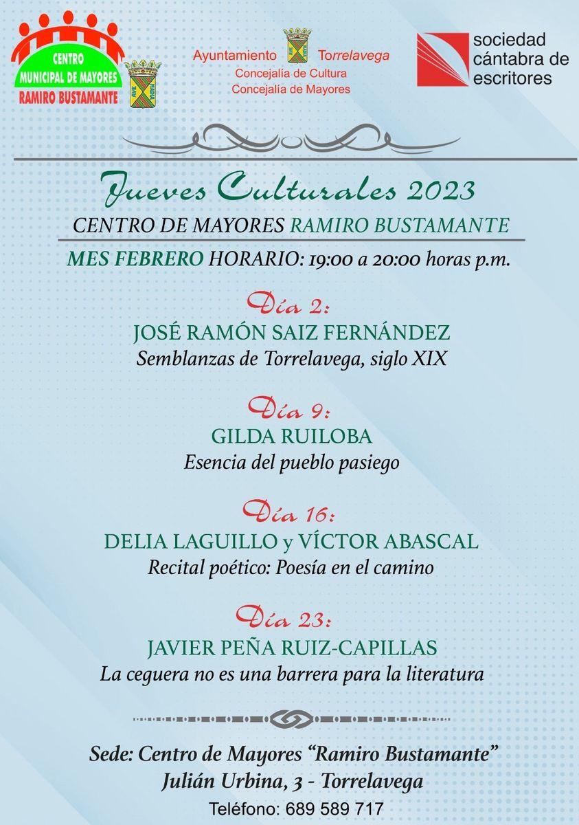 Jueves Culturales – Centro de Mayores Ramiro Bustamante