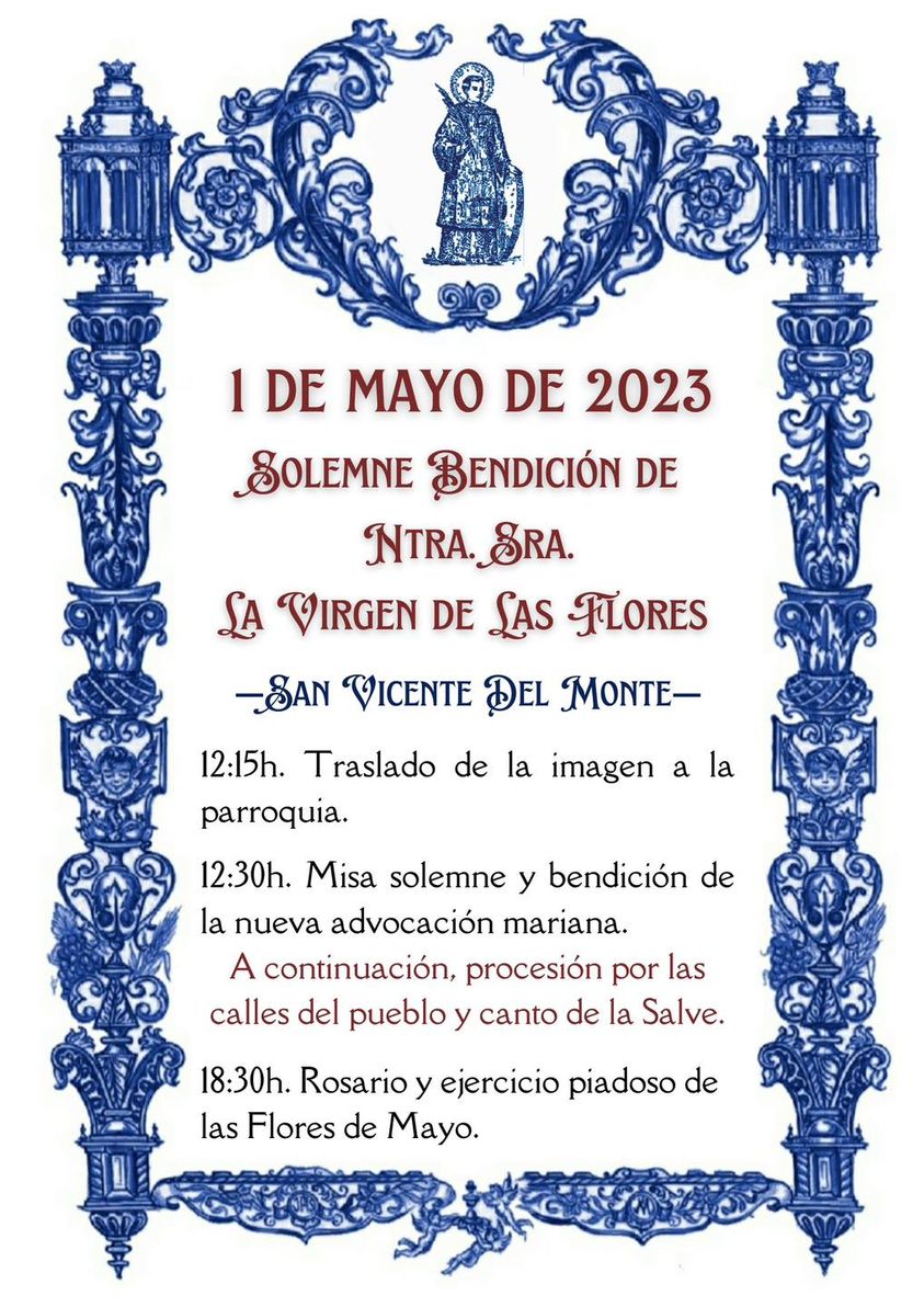 Bendición de la nueva imagen de la Virgen de las Flores