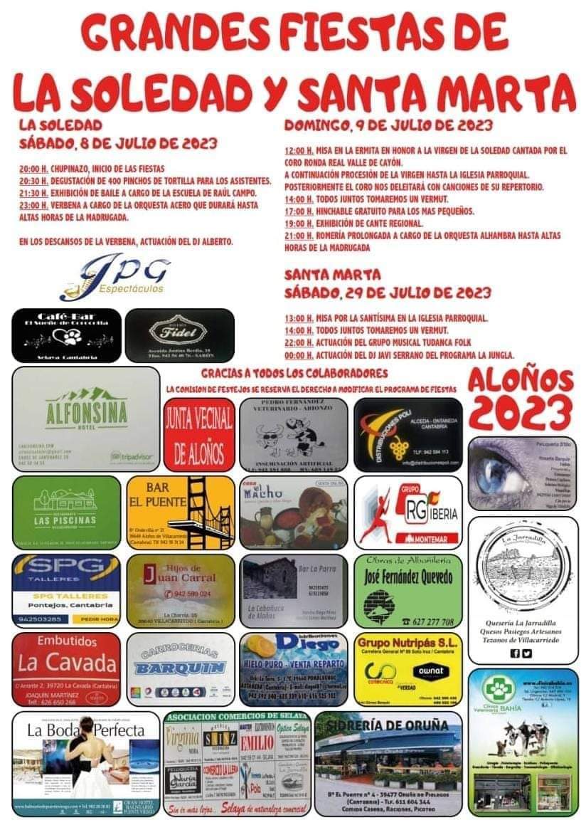 Grandes Fiestas de la Soledad y Santa Marta – Villacarriedo 2023