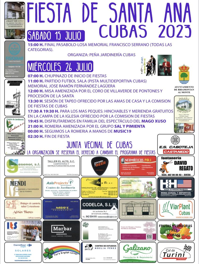 Fiesta de Santa Ana Cubas 2023