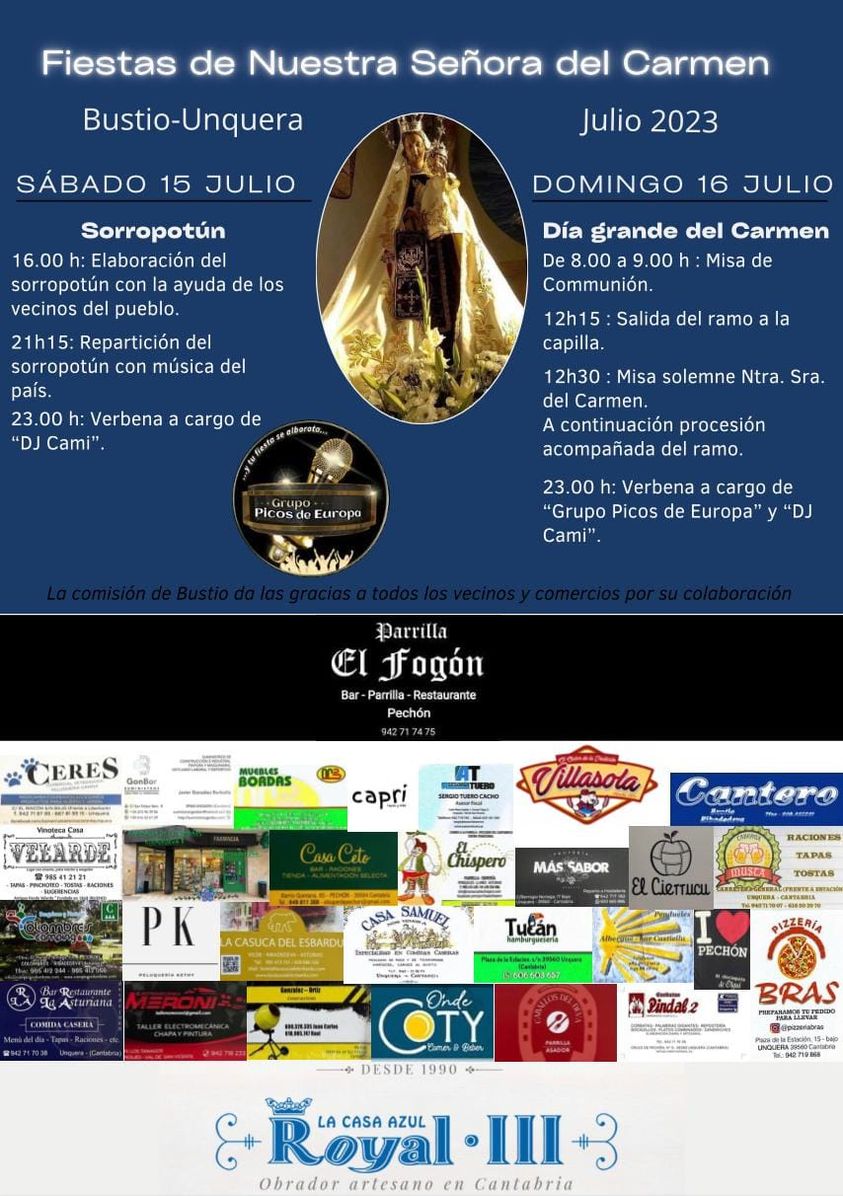 Fiestas de Nuestra Señora del Carmen Bustio 2023