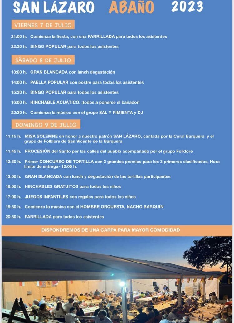 Fiestas de San Lázaro Abaño 2023