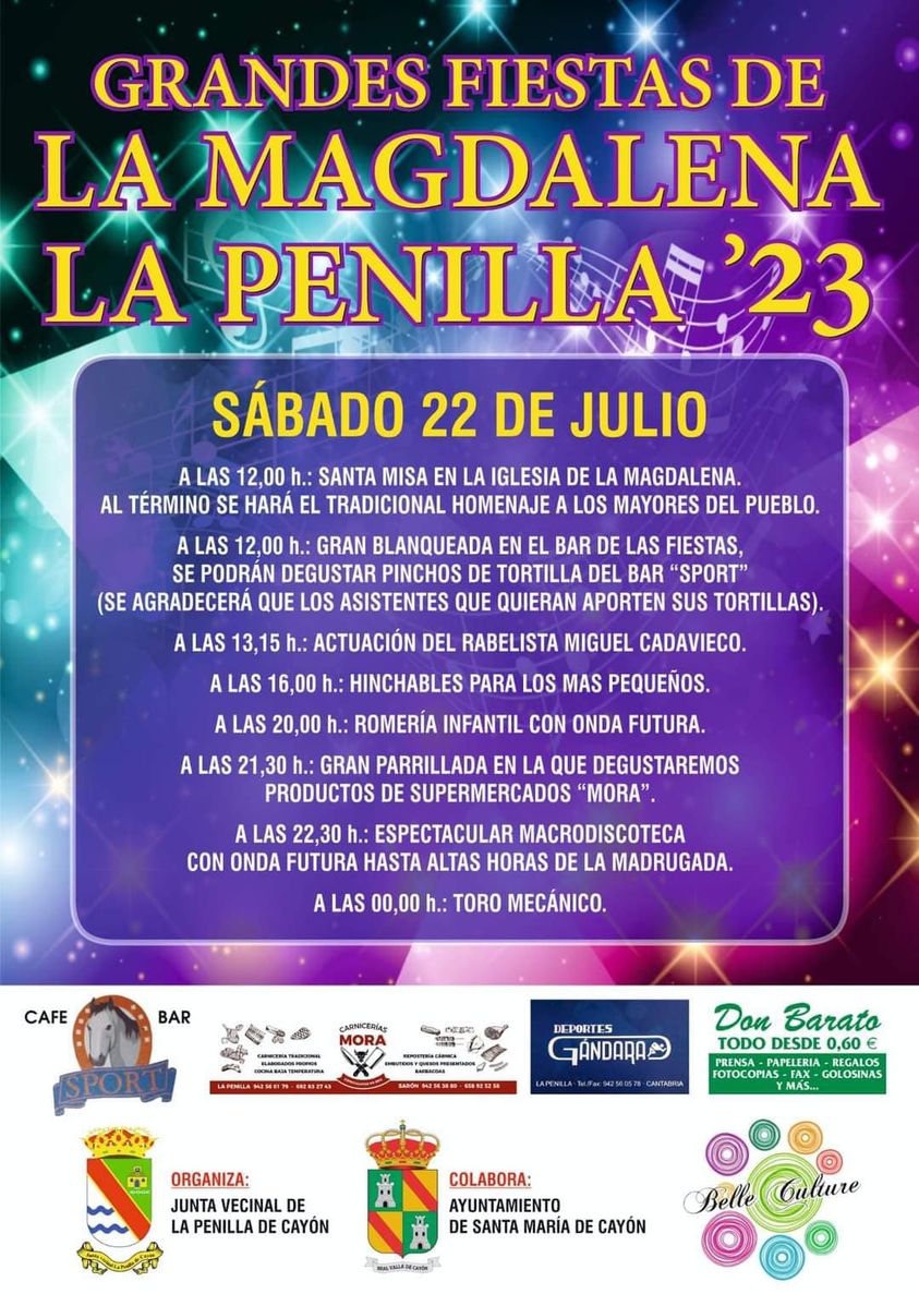 Grandes Fiestas de la Magdalena – La Penilla 2023