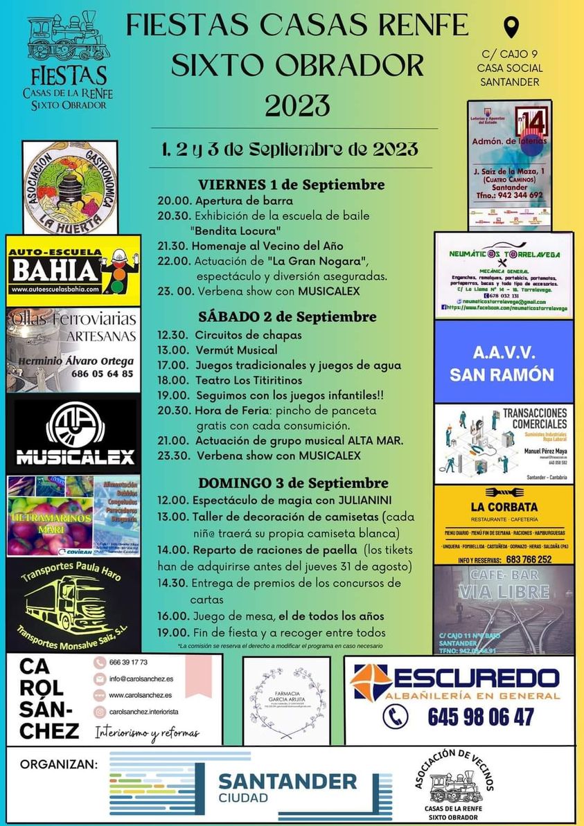 Fiestas Casas Renfe Sixto Obrador 2023