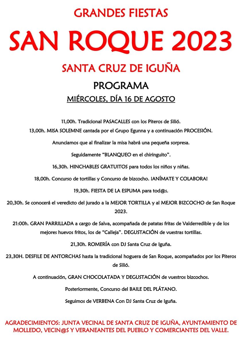 Grandes Fiestas de San Roque Santa Cruz de Iguña 2023