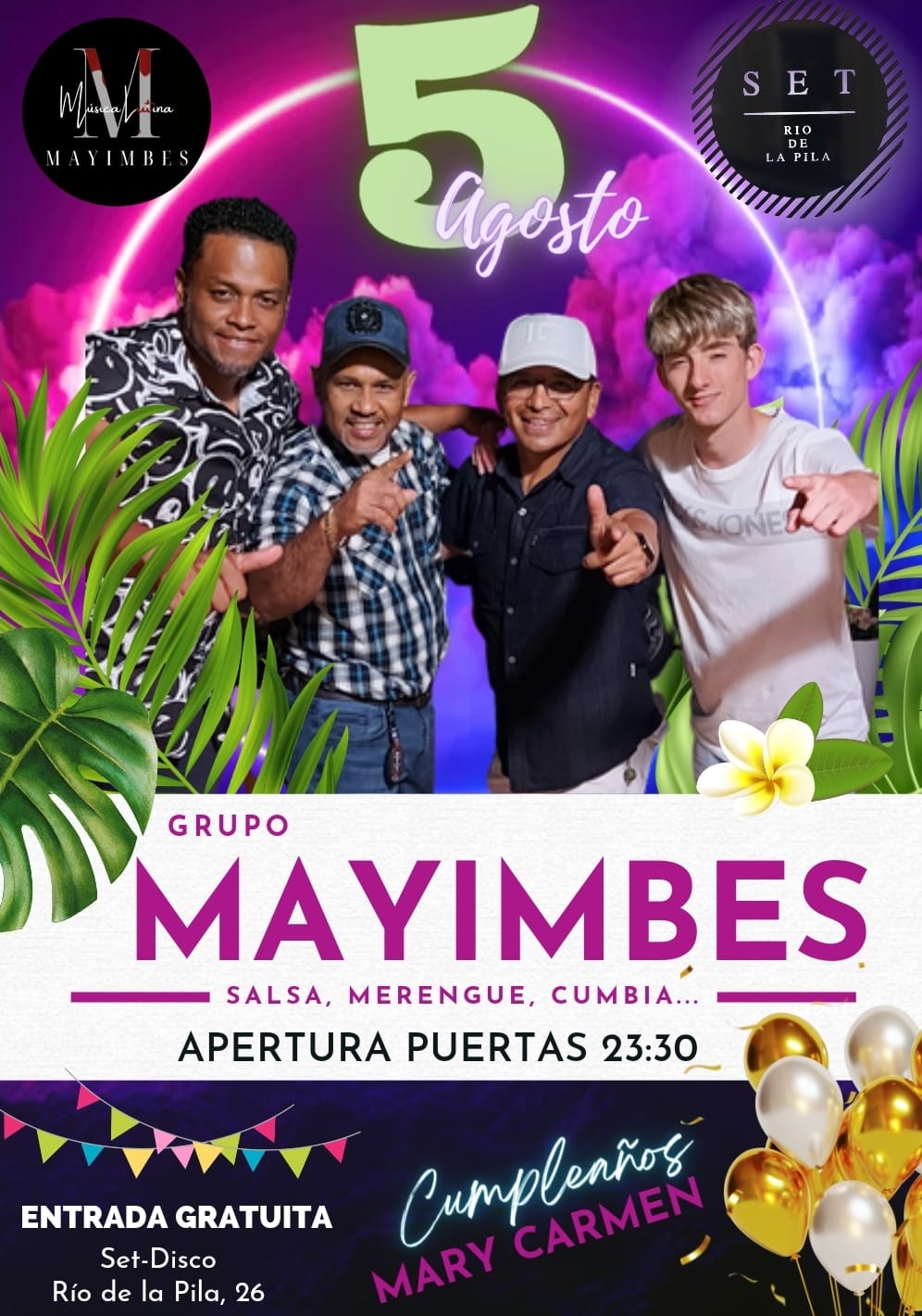 Concierto Grupo MAYIMBES – 5 Agosto