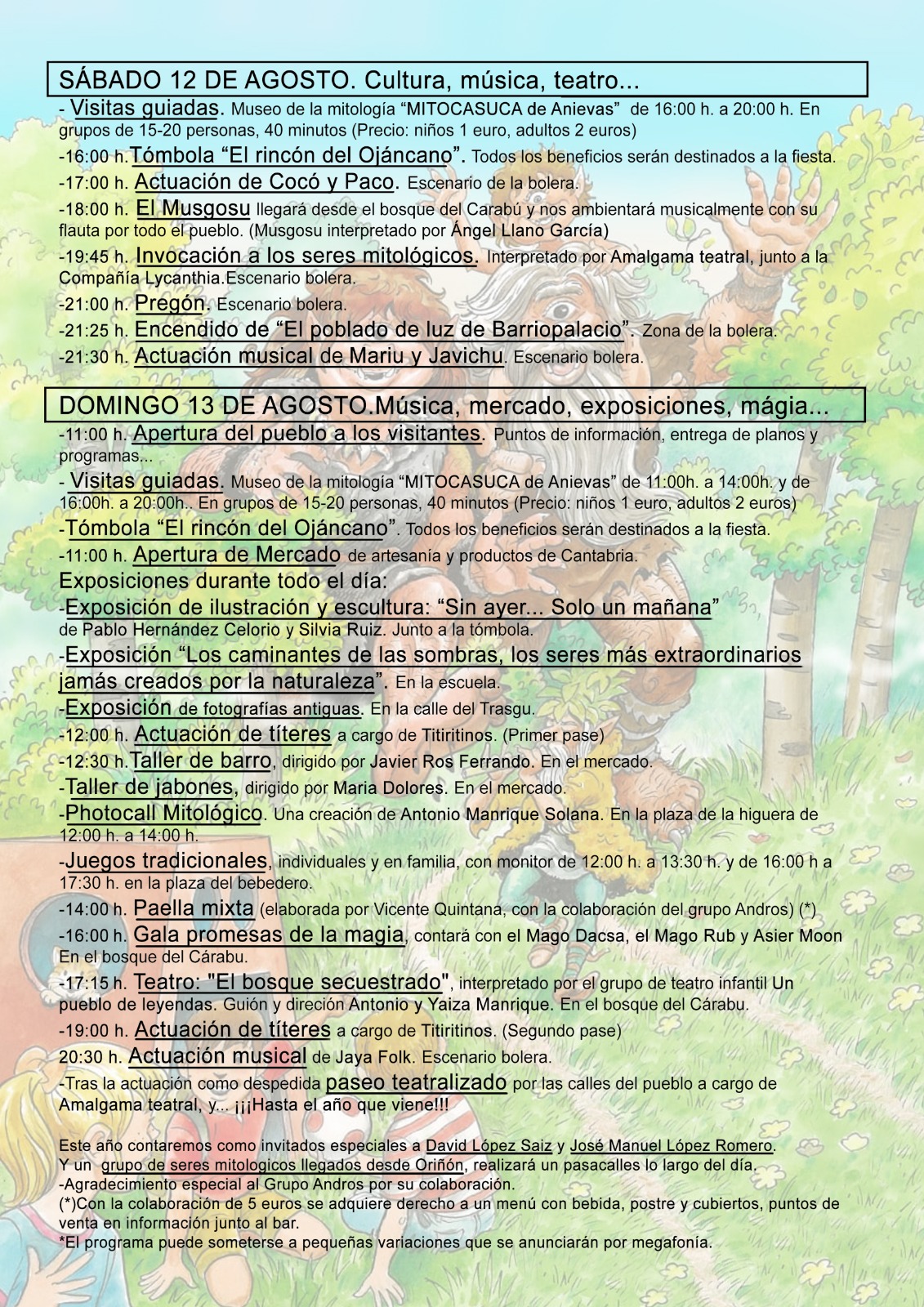 Programa Barrio Palacio de Anievas - Un Pueblo de Leyendas 2023