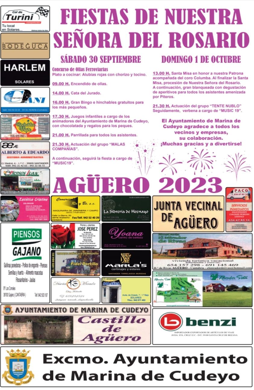 Fiestas de Nuestra Señora del Rosario Agüero 2023