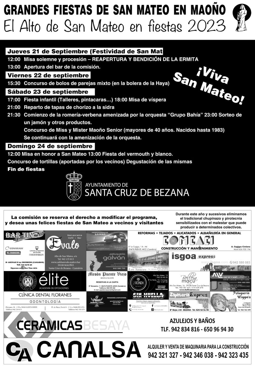 Grandes Fiestas de San Mateo Maoño 2023