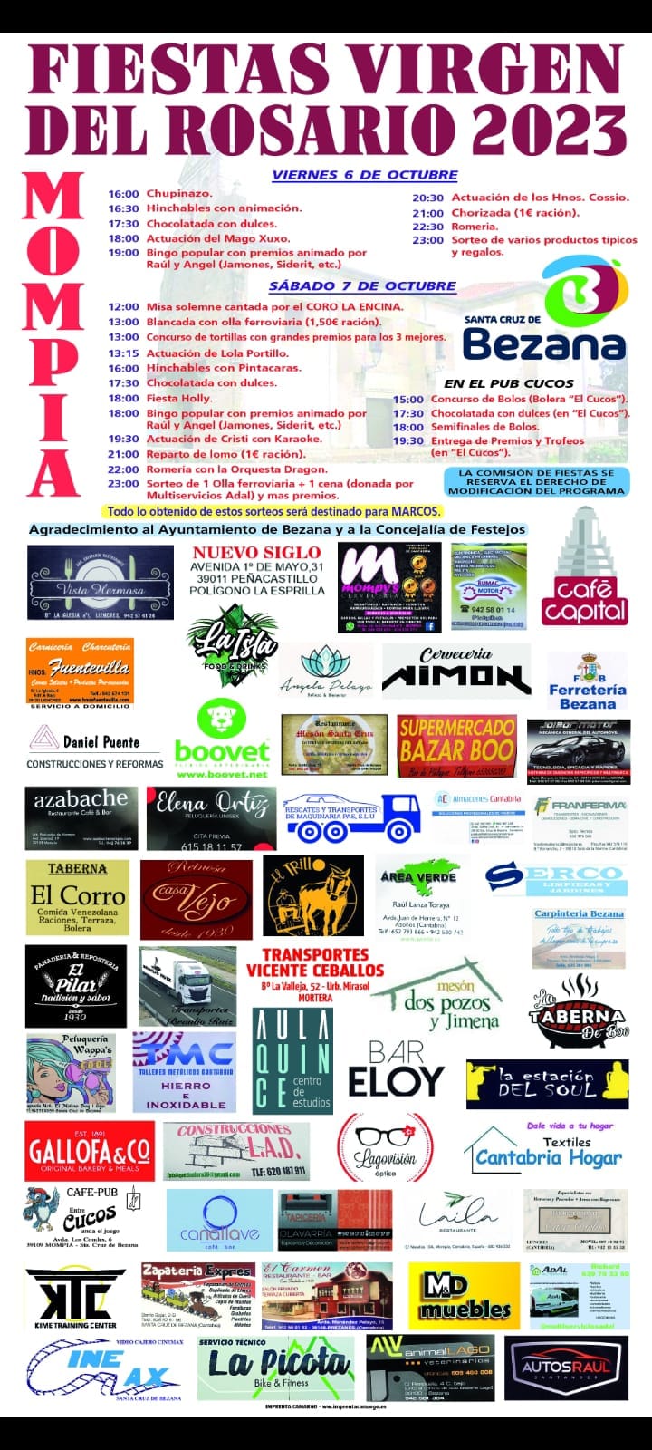 Fiestas de la Virgen del Rosario Bezana 2023