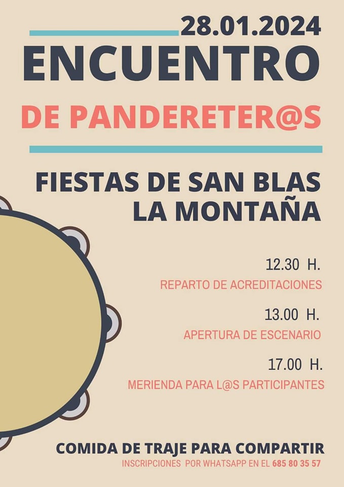 Encuentro Pandereteros – Pandereteras – 28 Enero