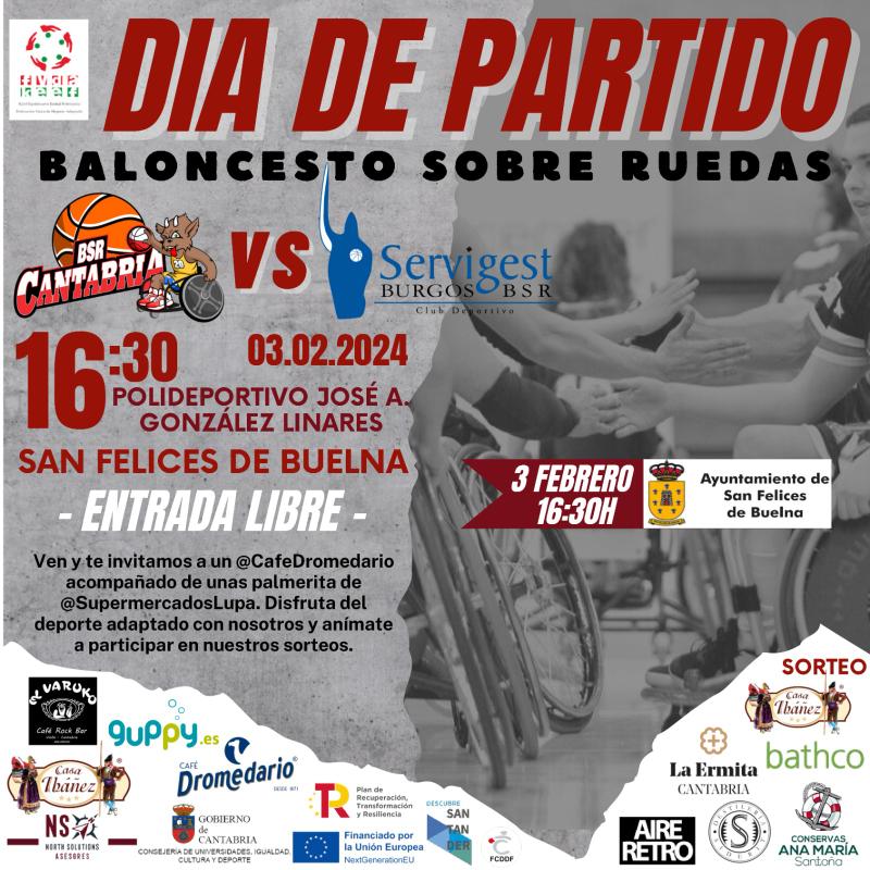Partido de Baloncesto en silla de Ruedas –  3 Febrero