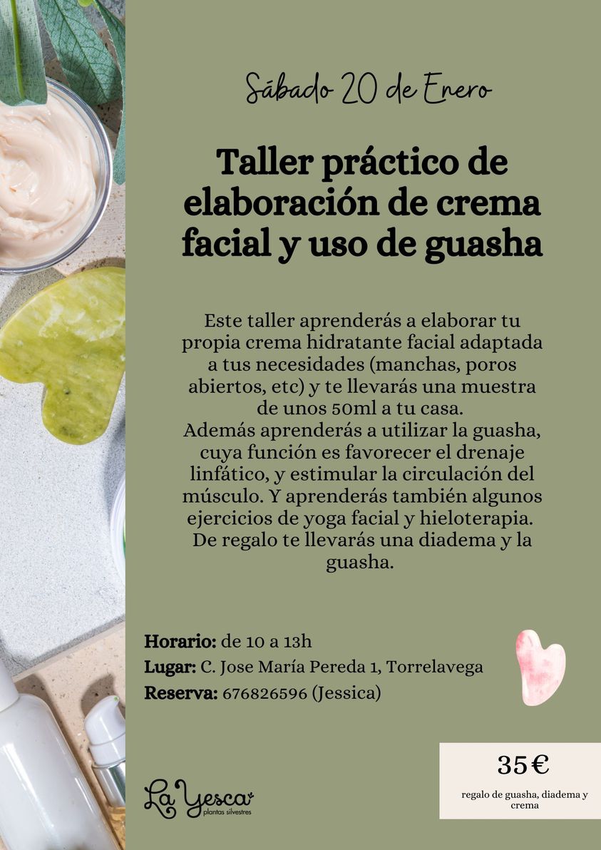 Taller de Crema Facial – 20 Enero