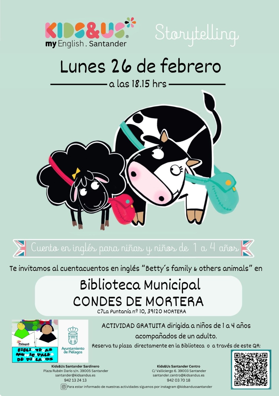 Cuentacuentos en inglés para niños en Biblioteca de Mortera