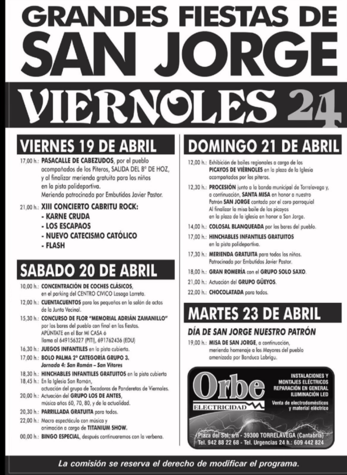 Fiestas de San Jorge Viérnoles 2024