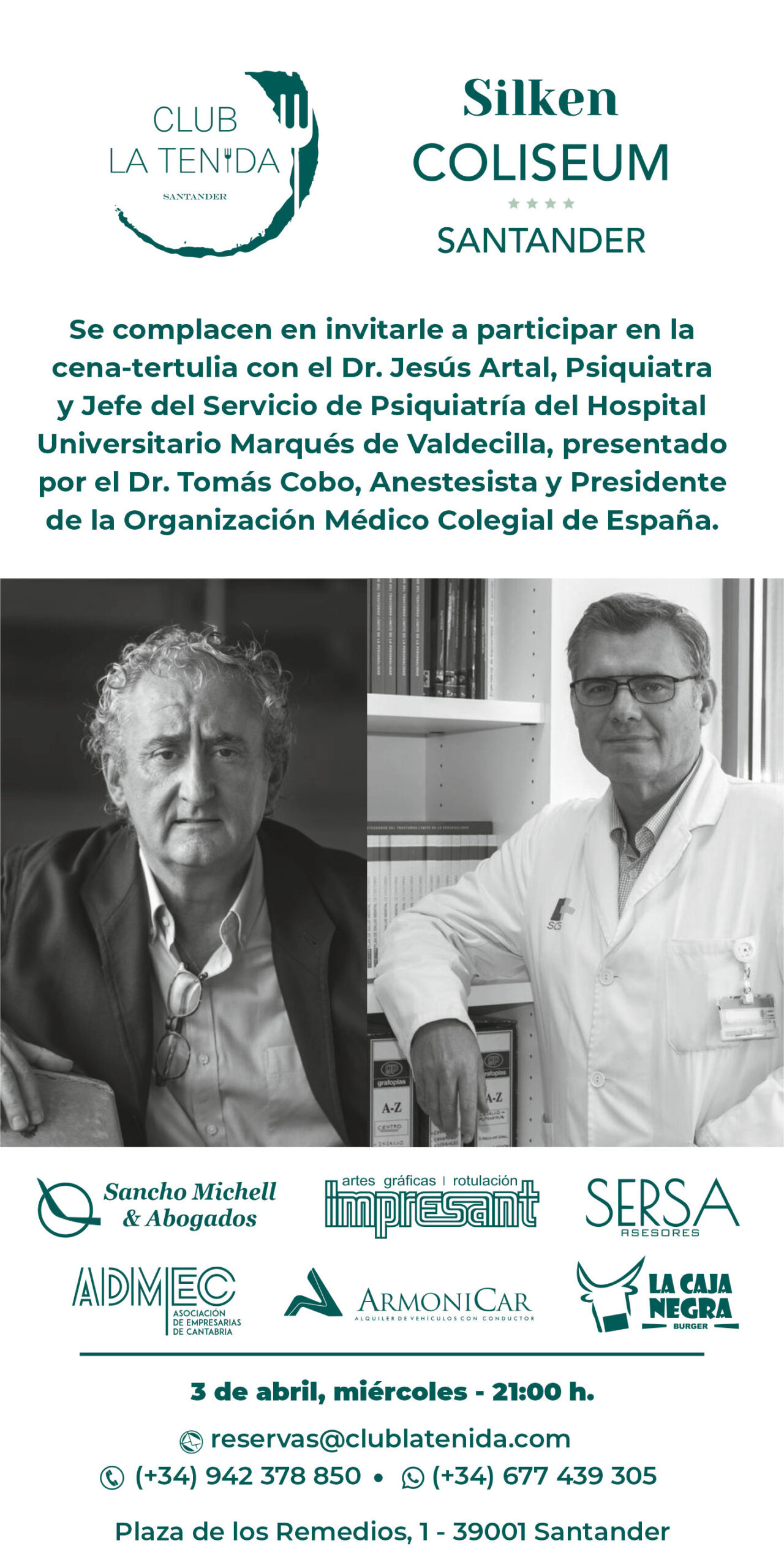 Cena-tertulia con el psiquiatra Jesús Artal