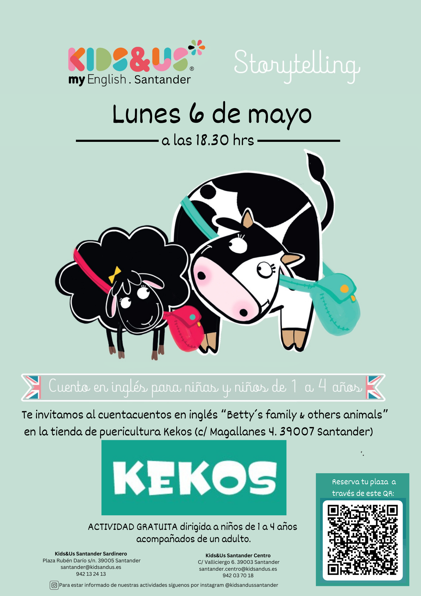 Cuentacuentos en inglés Kids&Us en Tienda KEKOS Santander
