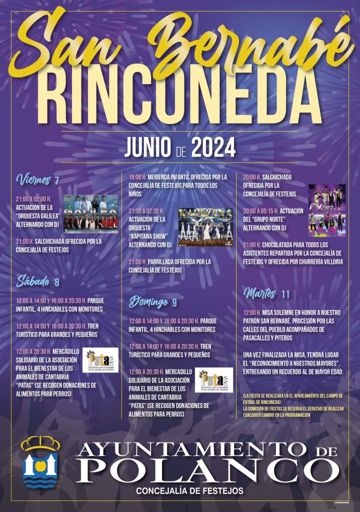 Fiestas de San Bernabé Rinconeda 2024