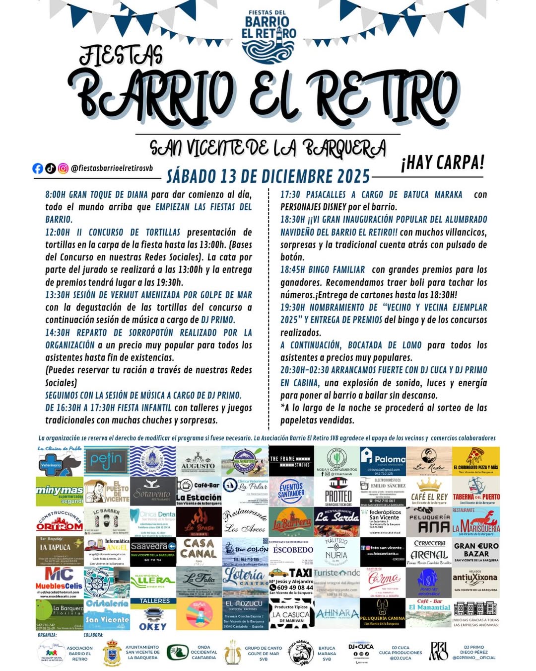 Fiestas Barrio El Retiro 2025 en San Vicente de la Barquera – Programa Completo