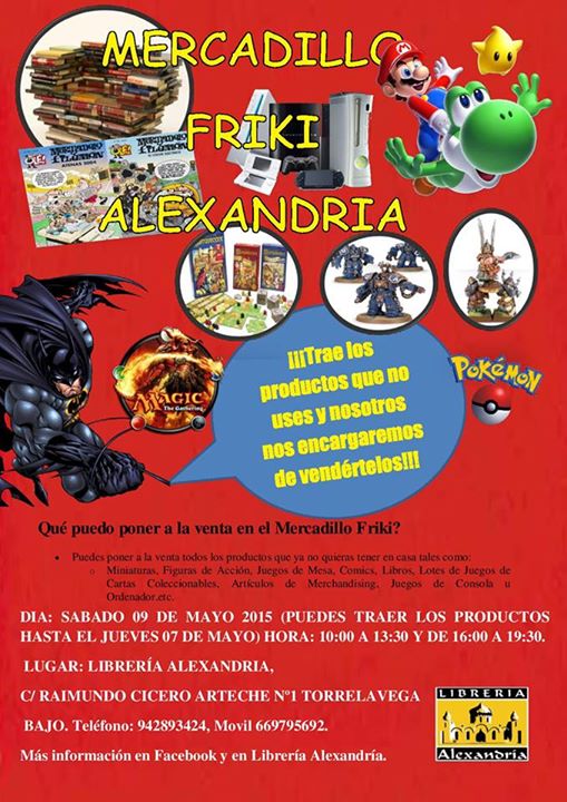 Mercadillo Friki en la Librería Alexandría en Torrelavega