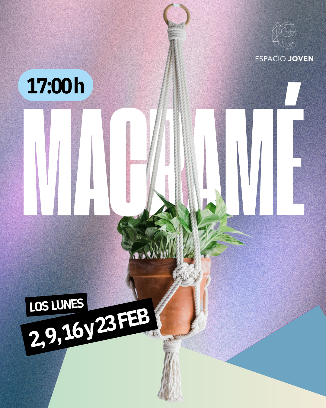 Taller de macramé en Espacio Joven – Inscripción Abierta